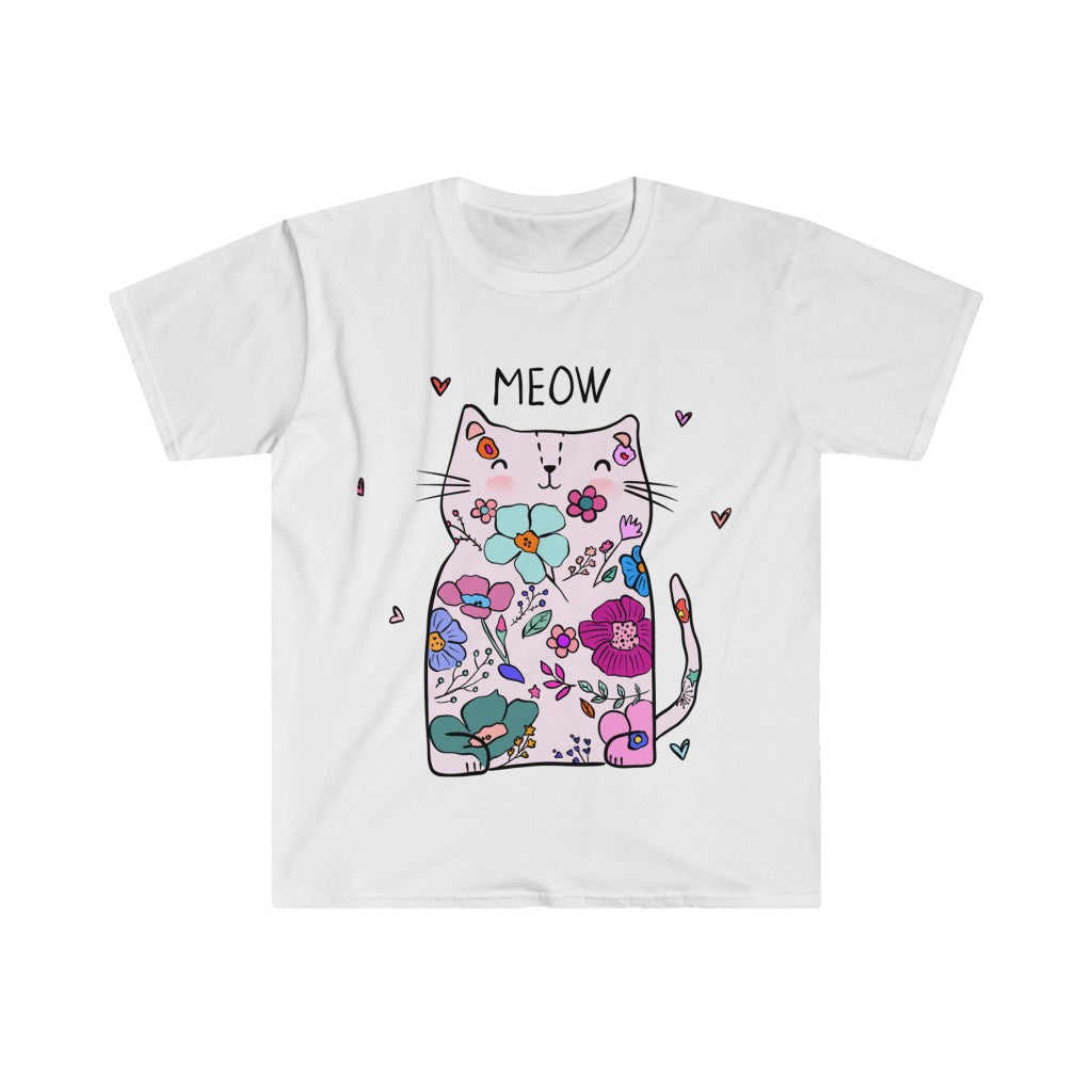 Unisex Softstyle T-Shirt Flower Cat– theluckytees