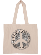 Choose Peace Large Organic Tote Bag