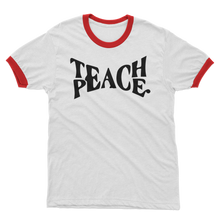 Teach Peace Adult Ringer T-Shirt