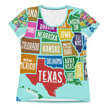 All-Over Print Women's Athletic T-shirt World Map
