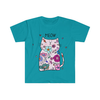 Unisex Softstyle T-Shirt Flower Cat